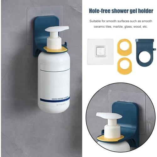 Self-Adhesive Wall Mounted Shampoo Stickers Holder Waterproof Seamless Shower Gel Hanging Bracket Storage Racks Bathroom Tools