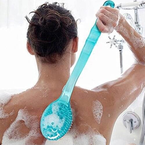 Bath Brush Back Body Bath Shower Sponge Scrubber Brushes With Handle Exfoliating Scrub Skin Massager Exfoliation Bathroom Brush