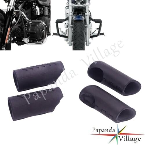Universal 1 1/4" Engine Guard Rubber Cover Corner Block Protection for Harley Touring Street Bob Glide Crash Bar Bumper Guard