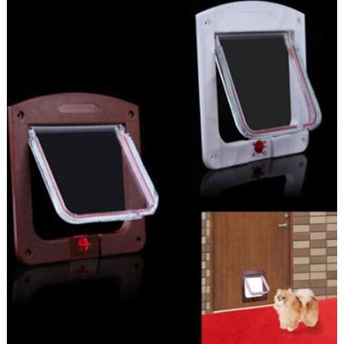 Lockable Dog Cat Kitten Door Security Flap Door Plastic Animal Small Pet Cat Dog Gate Door Pet Supplies Pet Flap Door