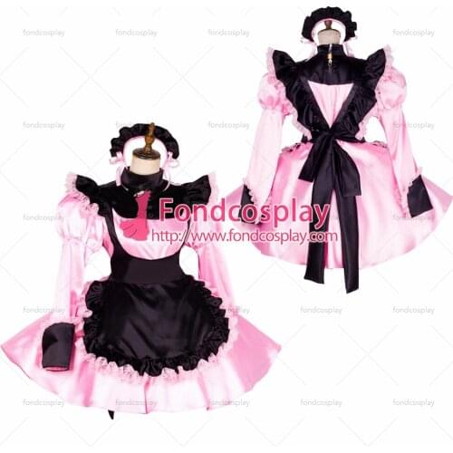 Lockable Sissy maid satin dress Uniform cosplay costume Tailor-made[G1792]