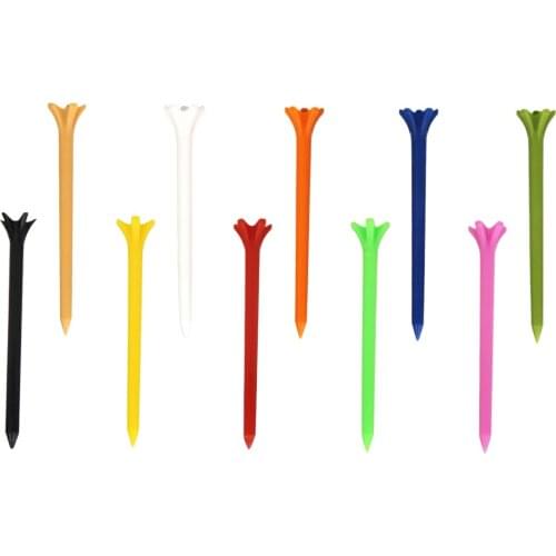 10pcs PE Plastic Golf Tee 2-3/4 & 3-1/4 inch Durable Claw Tees Training Aids