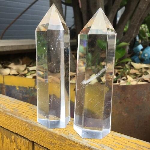 2pcs Drop Shipping Healing Clear White Crystal Quartz Melting quartz Crystal Stone Wand Points For Decoration Reiki Gifts