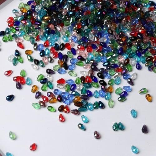 20pcs50pcs Crystal Pendant 8X12mm Mix Czech Lampwork Glass Drop Faceted Beads Beading Wholesale Crafts Jewelry Accessorise