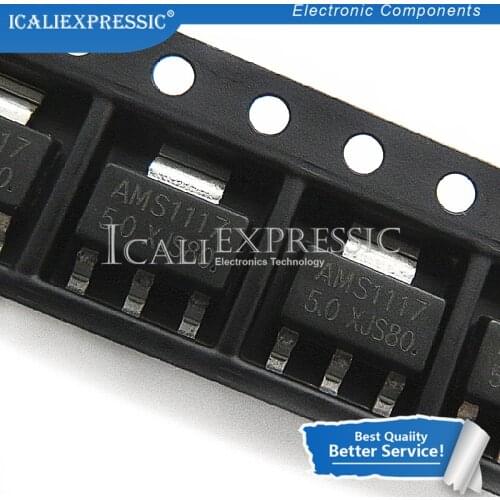 50PCS AMS1117-5.0 LM1117 SOT-223 5V Linear Regulator In Stock