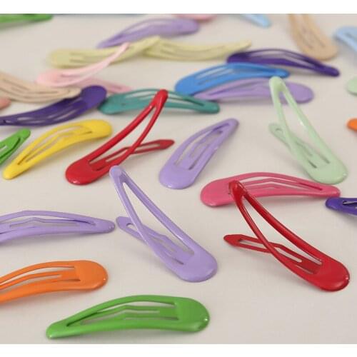 50pcs/lot Random Colorful Tone Snap Hair Clips 3-5cm Craft Bow Handmade DIY Hair Accessories for Girl BB Hairgrip Hair Clip Cute