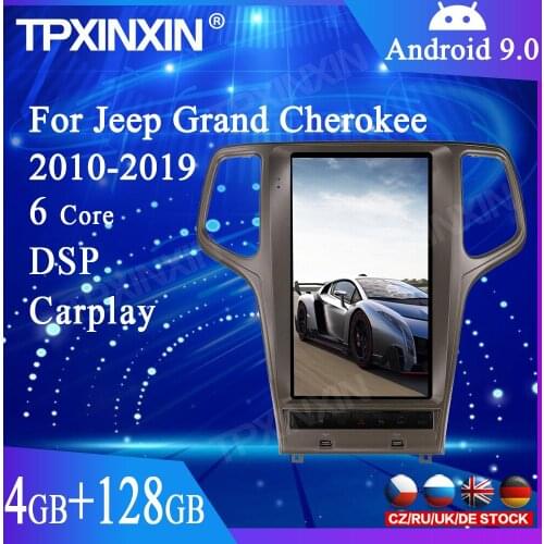 Android 9.0 4+128GB For JEEP Grand Cherokee 2010-2019 Tesla style Car GPS Navigation Head Unit Multimedia Player Auto Radio Tape