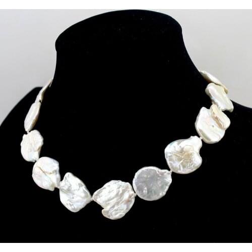 Big Large Coin Beads Natural Freshwater Cultured Pearls Beads DIY Loose Button Beads for Jewelry Making Christmas Gift EE3088