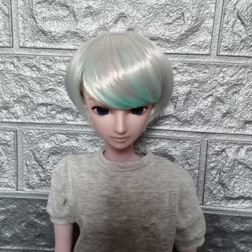 BJD SD 1/3 1/4 1/6 1/8 wig Yeloli Katie Baby baby wig silver grey mint green cropped hair with gradual change doll hair