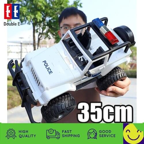 Double E 1:12 Scale Big RC Truck JEEP Police Toy car 2.4 Radio Controlled Car Electric machine Drift Buggy Toys for children boy