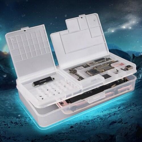 10pcs/lot Double-Layer Storage Box for iPhone Mainboard IC Parts Container Smartphone Repair Tools Kit Ferramenta