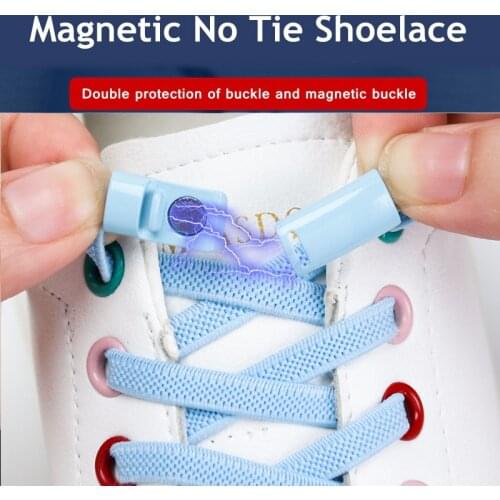 24Color Elastic shoelaces Magnetic metal lock Quick wear in 1 second No tie shoelace Flat Suitable for all shoes Lazy laces