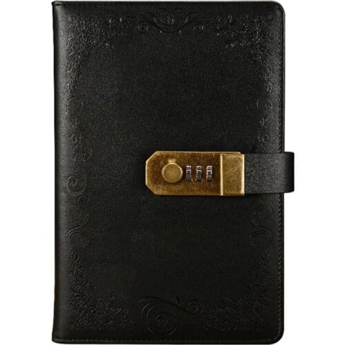Diary with Lock Notebook A5 Vintage Lockable Paper PU Leather Note Book Traveler Journal Weekly Planner School Stationery Gift