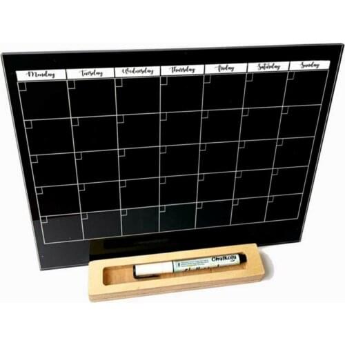 Monthly Acrylic Minimal Desktop Planner Workplace Accessory Black desktop calendar planner