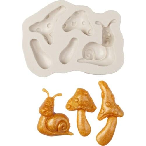 Mushrooms And Snails Baking Molds Bakery Accessories Silicone Molds Resin Biscuit Molds Cake Decoration Mould Candy Bar
