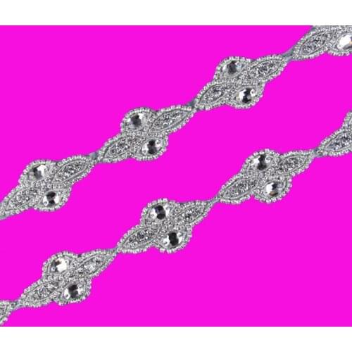 10Yard Cute Eye Design Rhinestone Applique Trim Luxury Hot Fix Beaded Crystal Trimming For Girl Wedding/Bridal Dress/Shoes