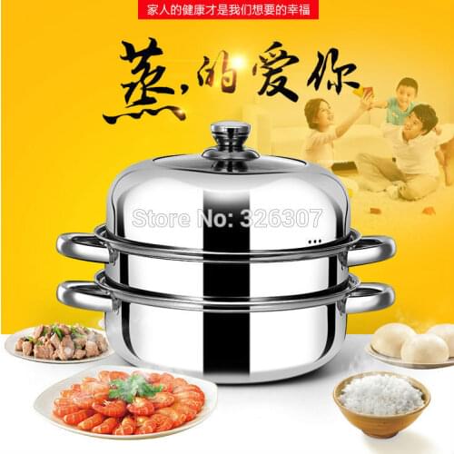28cm high quality stainless boiler triple double boiler cooking stock big pots pans for soup cuiseur vapeur inox steamer pod