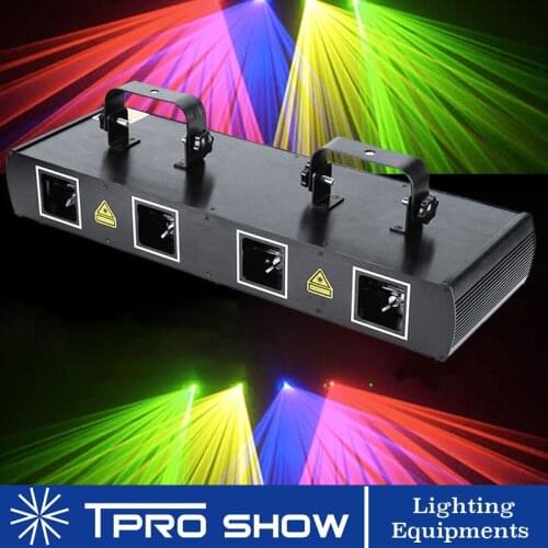 4 Eyes Laser Projector RG Lazer Beam Light Bar Pattern Dmx Sound Control Stage Ligthting Effect For Disco Dj Club RGBY Diode Opt