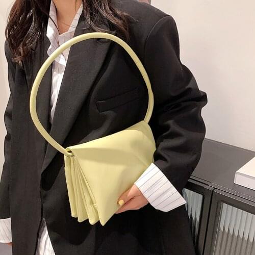Fashion Baguette Bag for Women 2021 Soft PU Leather Ladies Designer Casual Circle Handle Shoulder Bags Candy Color Purse Handbag