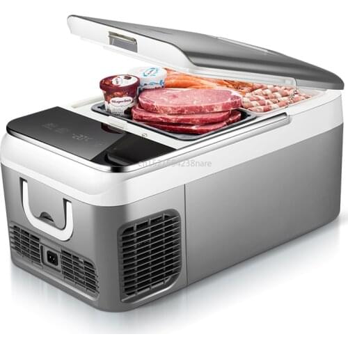 18L Car refrigerator compressor refrigeration car dual-use dormitory small freezer 12-24V/220V refrigeration and freezing 48W