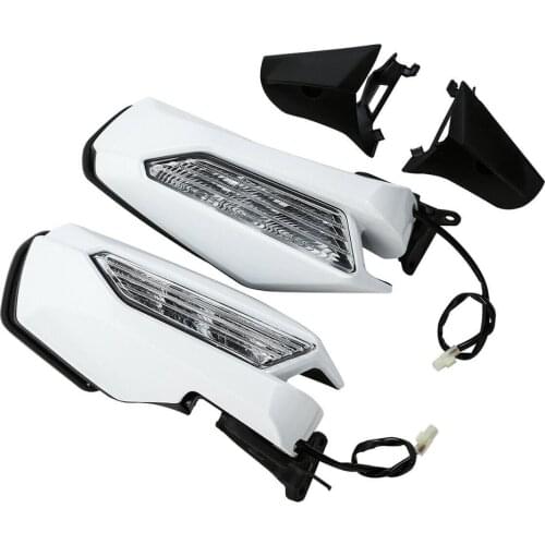 Motorcycle L&R Rearview Mirror LED Turn Signal For Honda Goldwing GL1800 GL 1800 2018-2020 blue/white/matte black