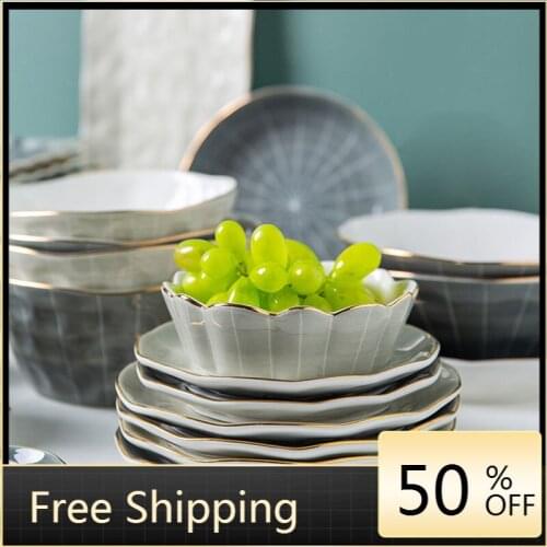 Ceramic Plate Set Porcelain Dinner Plates Bone China Plates Dinner Serving Set Japanese Aparelho De Jantar Serving Dishes Sets