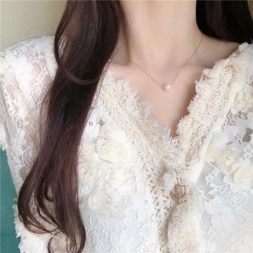 New Fashion Kpop Pearl Pendant Choker Necklace Cute Chain Pendant For Women Jewelry Girl Wedding Lover Gift