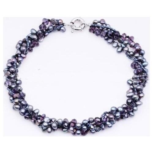 New Arrival Favoite Pearl Necklace Stunning Multi Strand Freshwater Pearls Crystal Beads Handmade Fine Jewelry Lady Gift