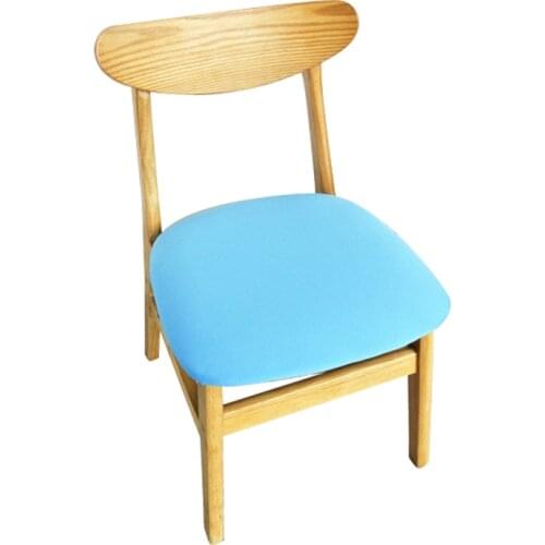 Home Restaurant Solid Color Dining Chair Seat Cover Flower Printed Brushed Chair Seat Protector Seat Case Chair Slipcover