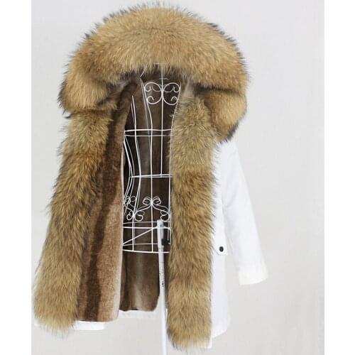 OFTBUY 2021 Real Fur Coat Long Waterproof Parka Winter Jacket Women Natural Raccoon Fox Fur Hood Outerwear Streetwear Removable