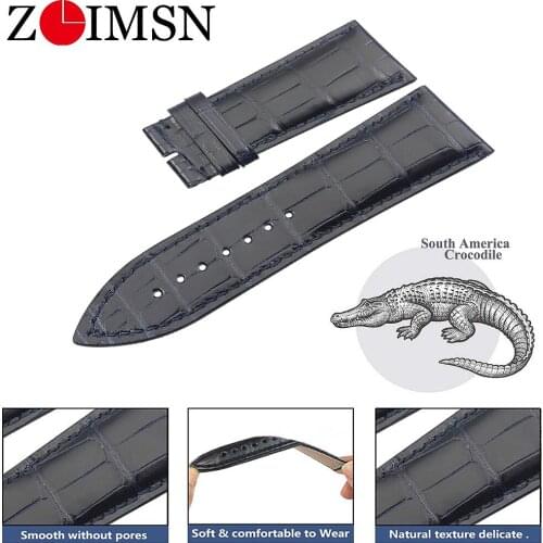 ZLIMSN Original replacement Genuine alligator strap For FRANCK MULLER 10000H Mens and Womens watches Custom Service Watchband