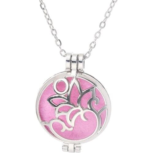 Fine Lotus Aromatherapy Diffuser Necklace Locket Pendant Perfume Essential Oil Aroma Box Necklace Retro Fashion Fun Jewelry