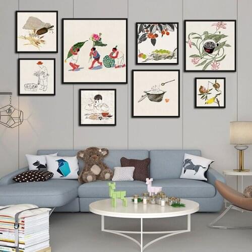 Posters Twenty-Four Solar Terms Landscape Canvas Painting and Prints Wall Art Decoration for Living Room and Bedroom Frameless