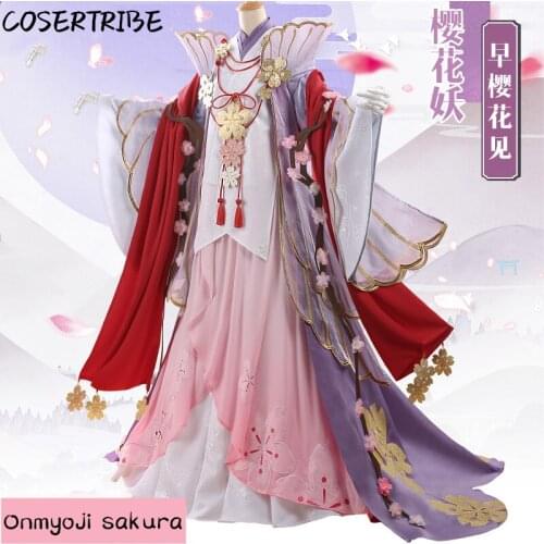 [PRE-SALE] Game Onmyoji SR Sakura Gorgeous Ying Huayao New Skin Kimono Cosplay Costume For Women Halloween Free shipping