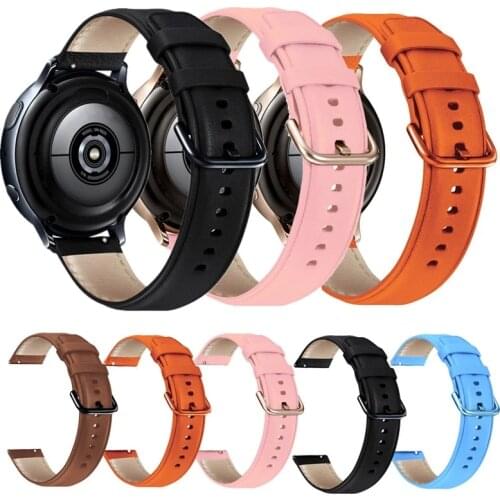 HOT Genuine Leather Strap for Samsung Galaxy Watch Active 2 44mm 40mm /Active2 band smart watchband Bracelet Band quick fit belt