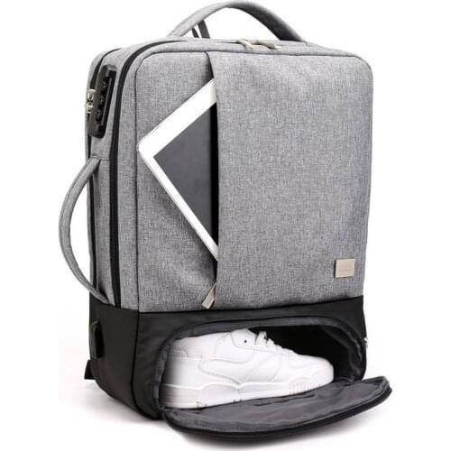NANCY TINO 14in Laptop Backpacks Anti Theft Male Office Women Travel Bag Mens School Pack with Shoes Compartment