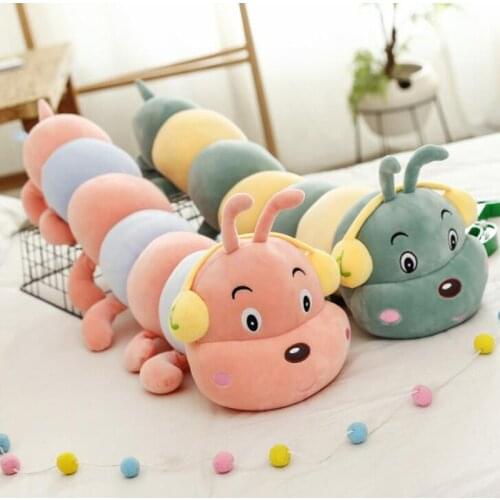 Cute Headphones Caterpillar Soft Body Note Caterpillar Plush Doll Caterpillar Pillow Child Female Birthday Gft Home Decoration