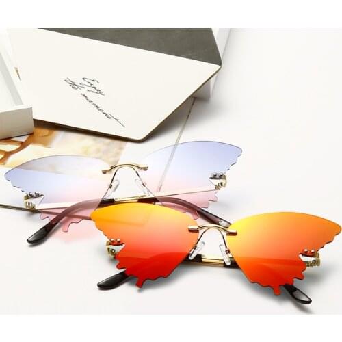 Butterfly Sunglasses Women 2020 Brand Designer Blue Fashion mirror Sun Glasses For Women Trendy Shade UV400