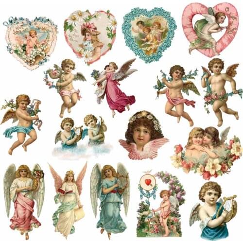 Iron on Angel Patches for Kids Clothing DIY T-shirt Dresses Applique Heat Transfer Vinyl Washable wings Stickers Thermal Press H