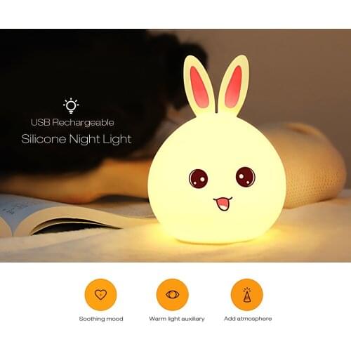 USB Lovely Rabbit LED Night Light Drop shipping