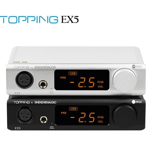 TOPPING EX5 MQA Dual ES9038Q2M DAC&AMP Bluetooth 5.0 LDAC DSD512 PCM768kHz XLR&RCA Output Hi-Res Audio HIFI Decoder Amplifier
