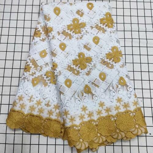 Party Q High Quality African Nigerian Tulle French Lace Fabric Embroidery Milk Silk Voile Cord Wedding Party Dress 2.5yards