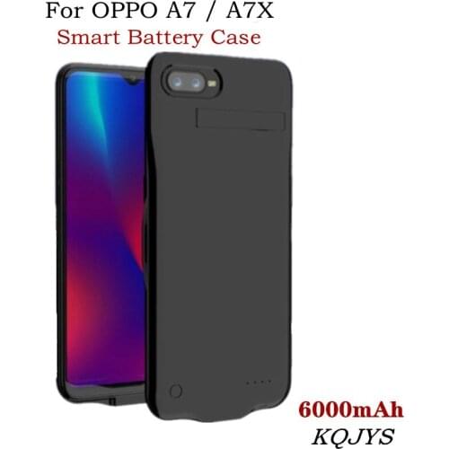 KQJYS 6000mAh Portable Power Bank Battery Charger Cases For OPPO A7 Battery Case External Backup Charging Cover For OPPO A7X