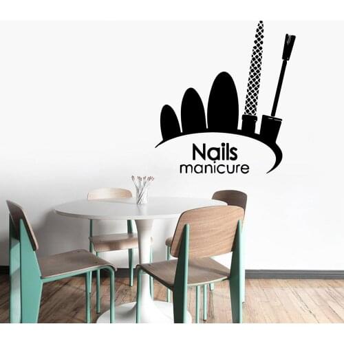 Fun Nail Salon Wall Art Decal Decoration Fashion Sticker Living Room Bedroom Background Wall Art Decal Drop Shipping