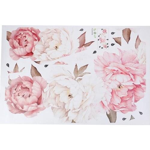 1pcs Fashion Large Peony Flower Wall Sticker Romantic Bedroom Display Kids Room Arts DIY Home Decoration