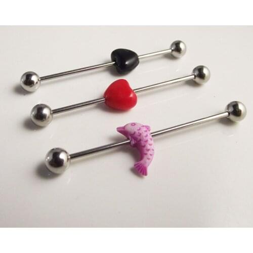 1pcs 16G Titanium HEART LOVE Surgical Barbell Ear Tragus Cartilage Helix Earring Stud Piercing Body Jewelry