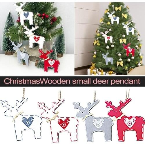 1pcs Christmas Elk Decorative Pendant Christmas Tree Gold Powder Innovative Hanging Ornaments