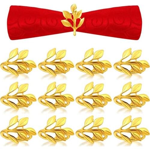 2 Pcs/ Set Leaf Napkin Rings Napkin Ring HoldersBridal Napkins Rings Glossy Napkin Holder Adornment for Christmas Dinner Decor