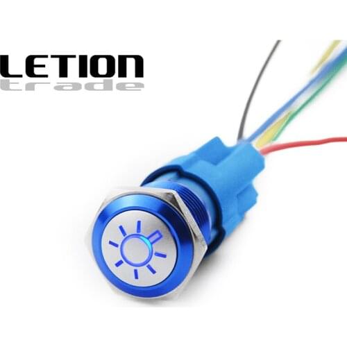 20PCS 16mm metal button switch Lighting symbol LED self-reset self-locking 1NO 1NC Free Shipping