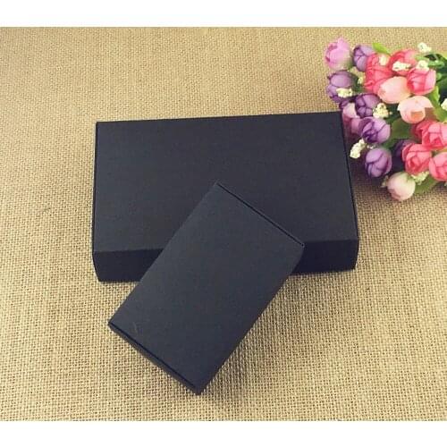 24pcs/lot Black Carton Kraft Paper Tab-Lock Box White Wedding Gift Packing Box Wedding Candy Box Party Favors Soap Boxes